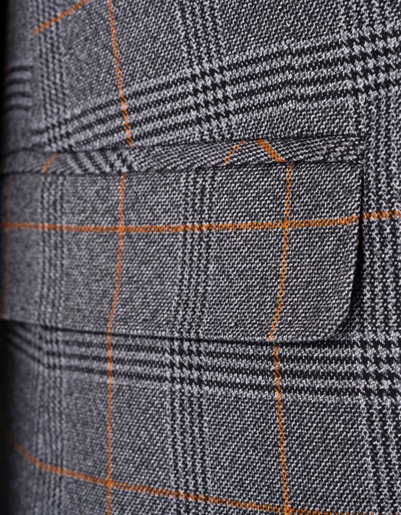 2-piece suit - checkered men's suit - Jenson grey 2pc suit