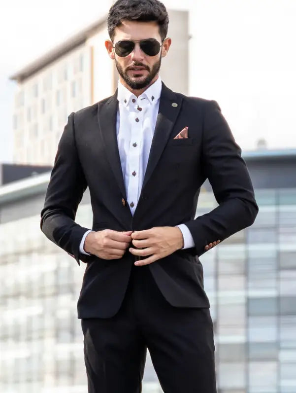 Buy Black Suit for Men, 2 Piece Suit for Office Wear, Party Wear, Prom,  Wedding, Elegant Wear for Men, Bespoke Suit With Notch Lapel. Online in  India - Etsy