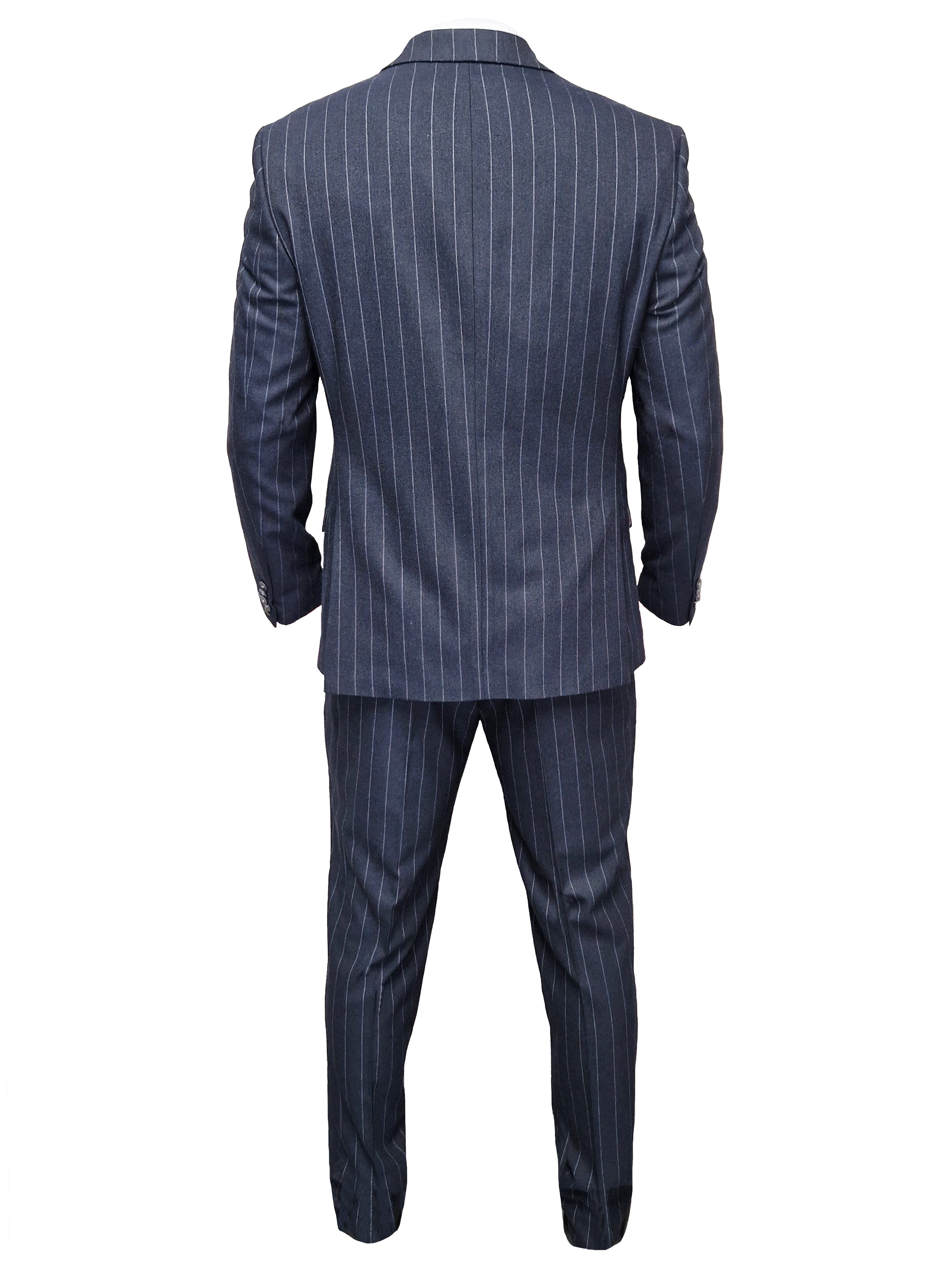 Navy Blue Striped Suit for Men - Cavani Invincible Suit