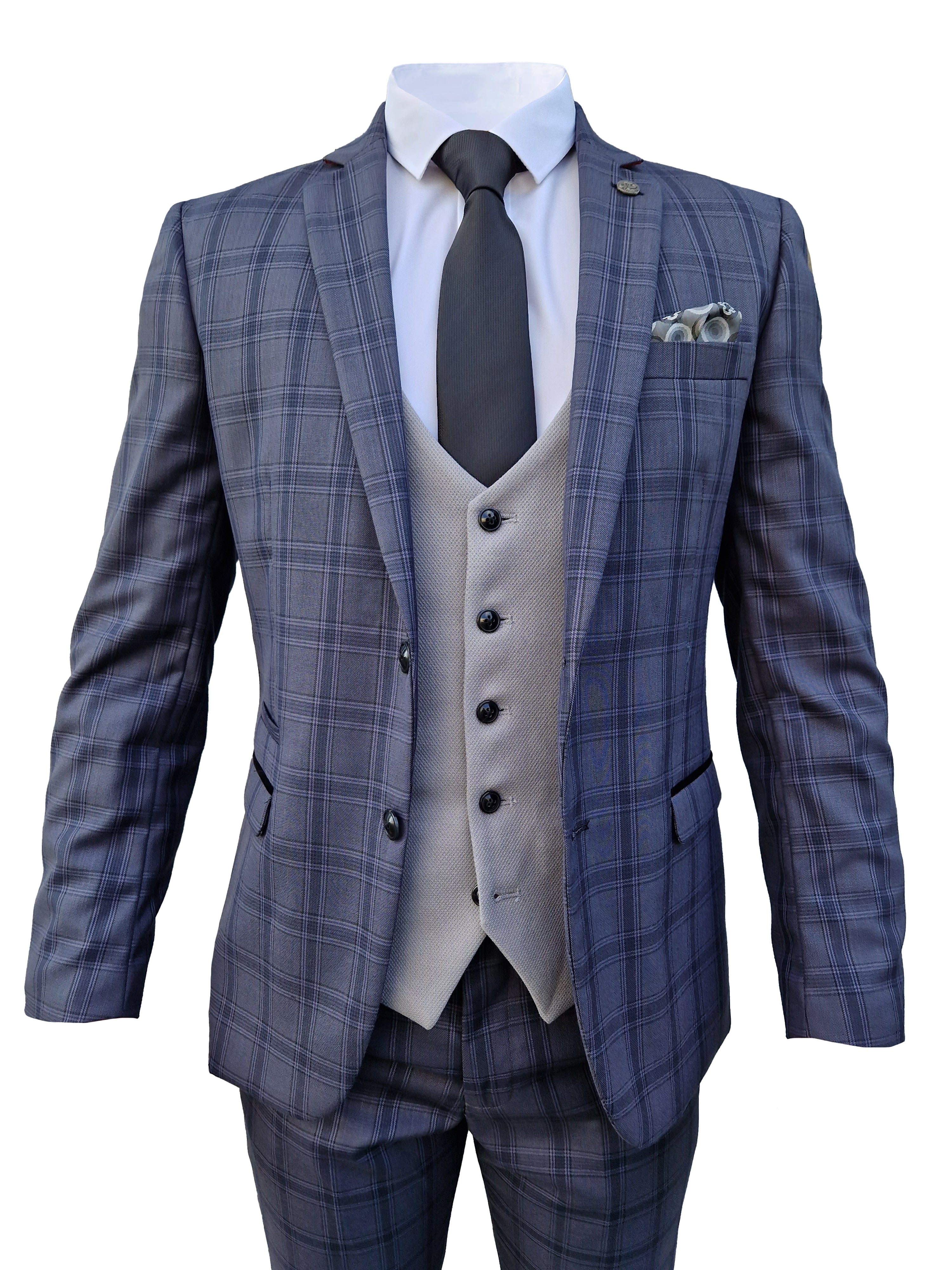 3-piece men's suit Jose Grey - Mix and Match