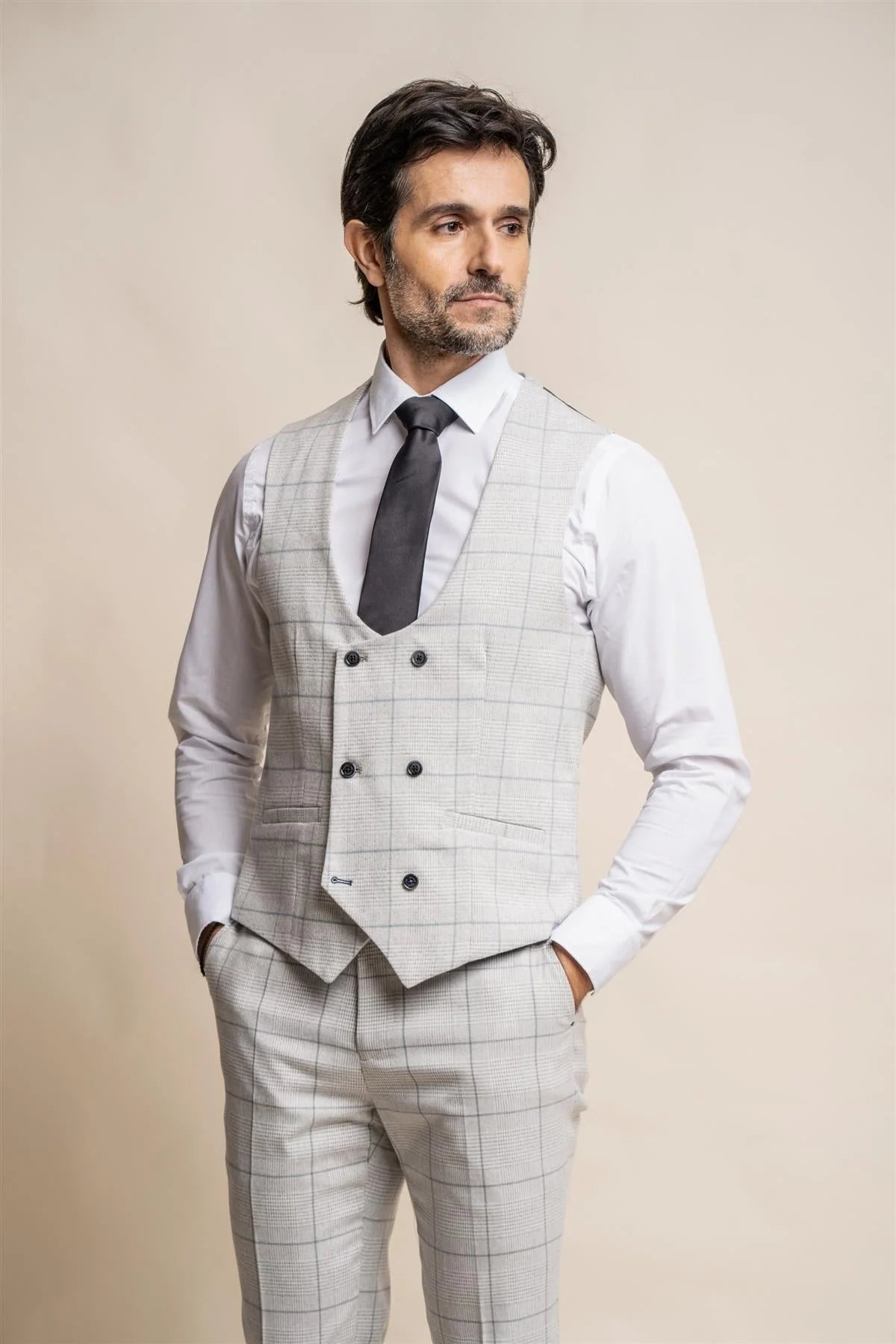 3-piece suit check -Cavani Radika Grey