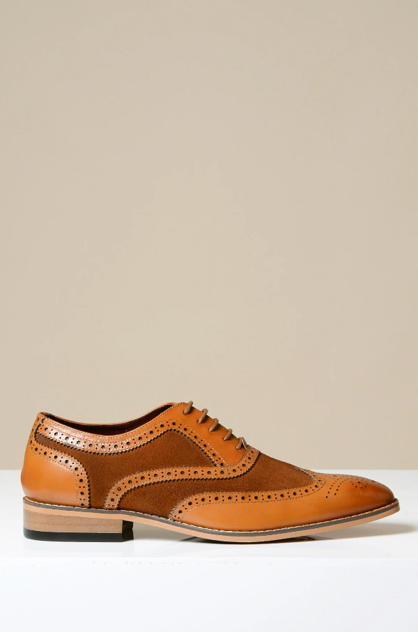 Brown Leather Shoes, Marc Darcy Bradley - Wingtip Brogue