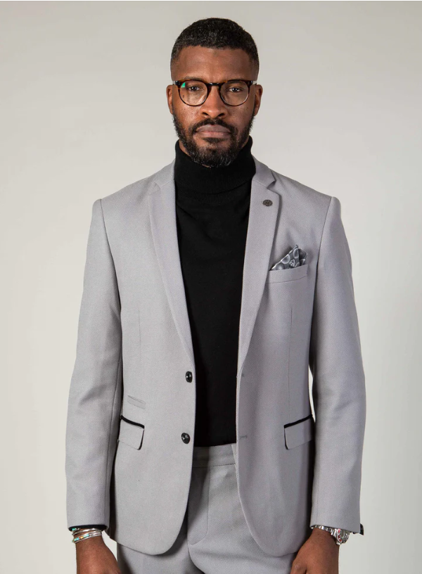 2-Piece Gray Suit - Marc Darcy Edwin Silver Suit 2pc