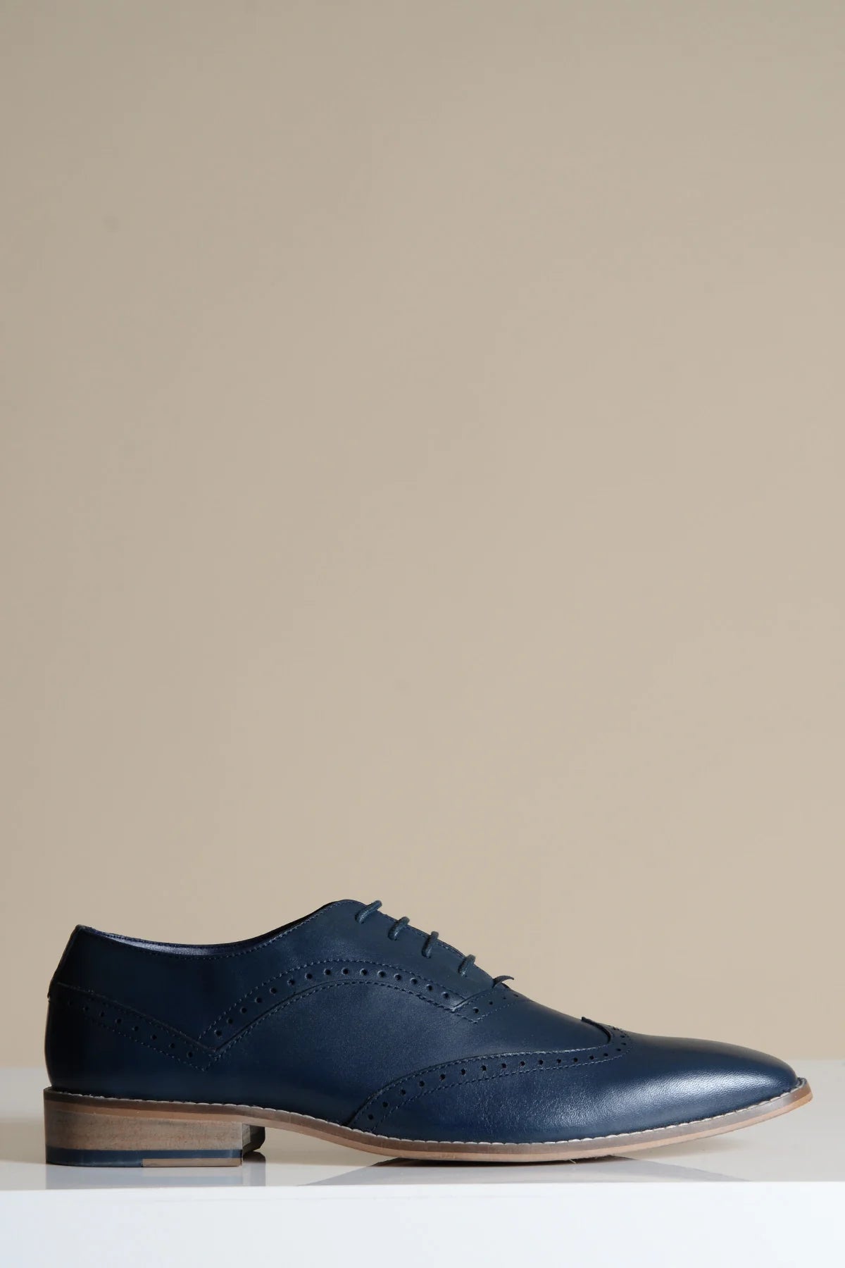 Navy leather shoes, Marc Darcy Dawson - Wingtip brogue