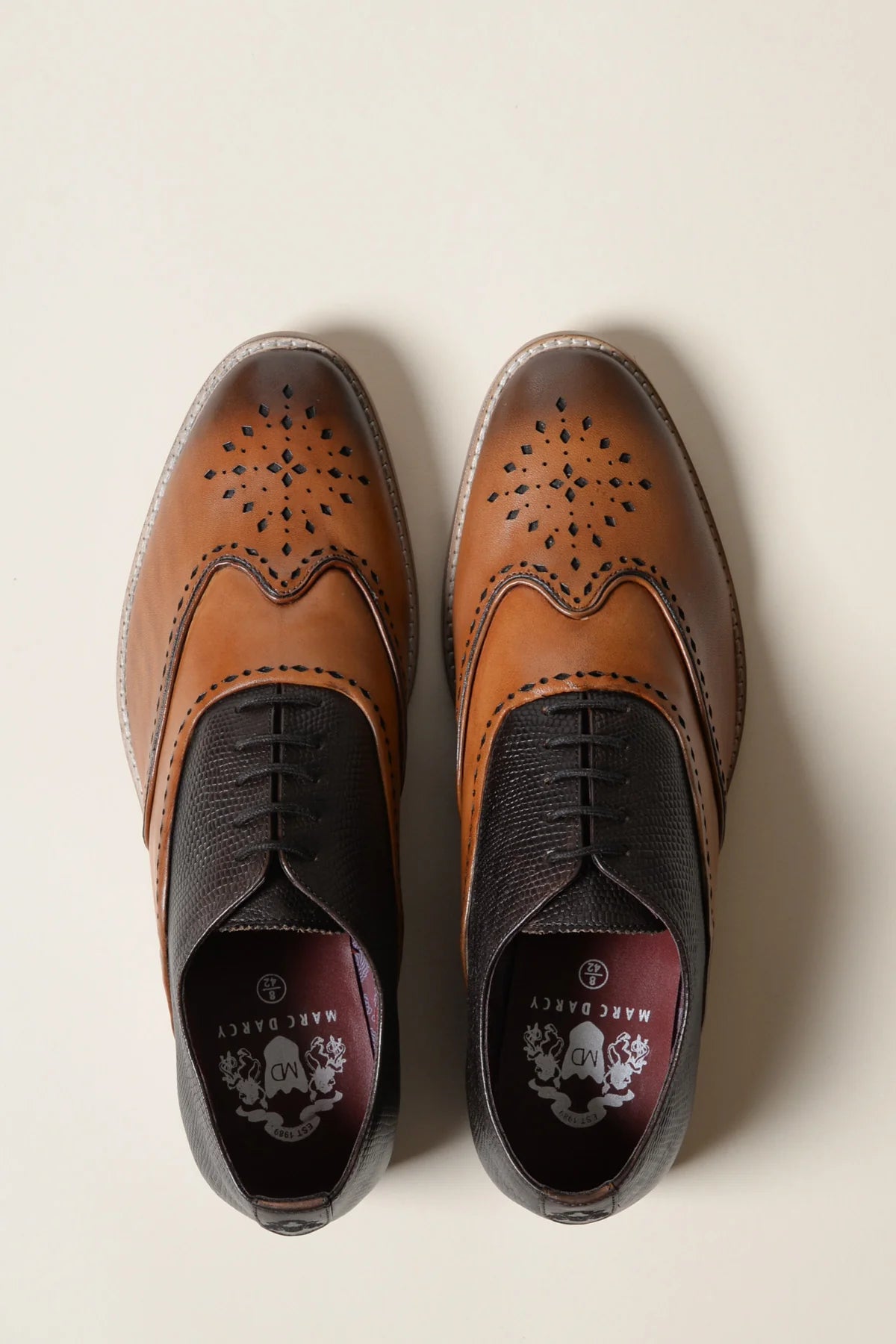 Brown leather shoes, Marc Darcy Ryan - Wingtip brogue