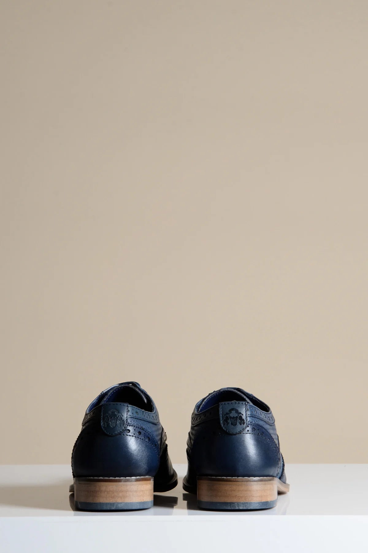 Navy leather shoes, Marc Darcy Brandon - Wingtip brogue