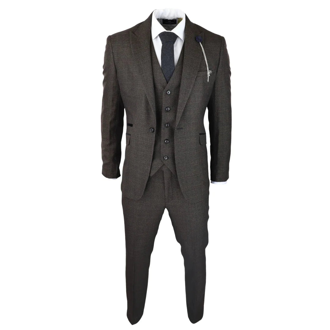 Men's Suit Dark Brown - Cavani Caridi