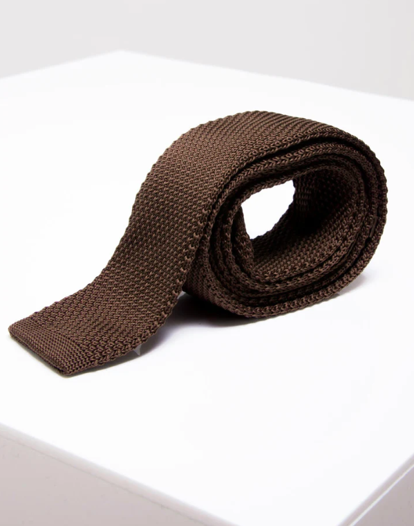 Marc Darcy Brown Knitted Tie