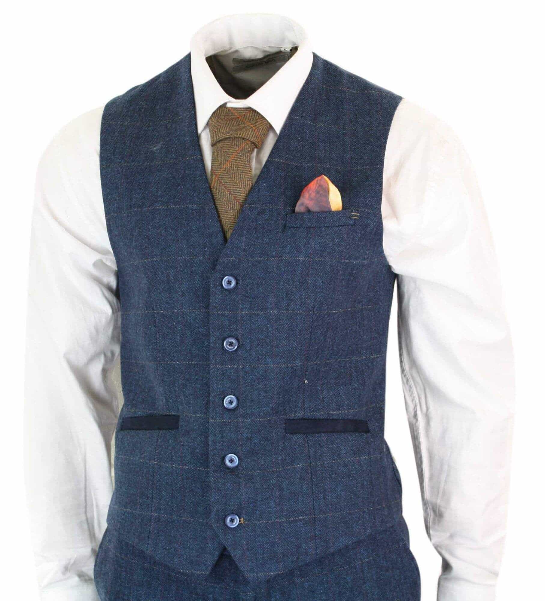 Cavani Three-Piece Suit Peaky Blinders Style - Carnegi Navy Tweed