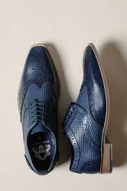 Navy leather shoes, Marc Darcy Brandon - Wingtip brogue