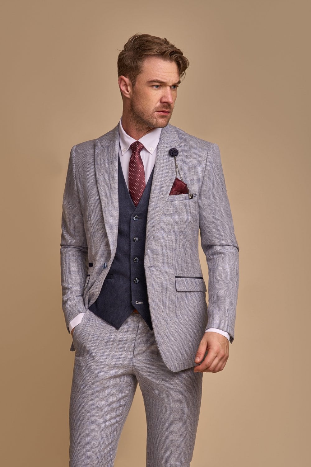 3-piece suit Cavani Caridi Sky blue Mix and Match
