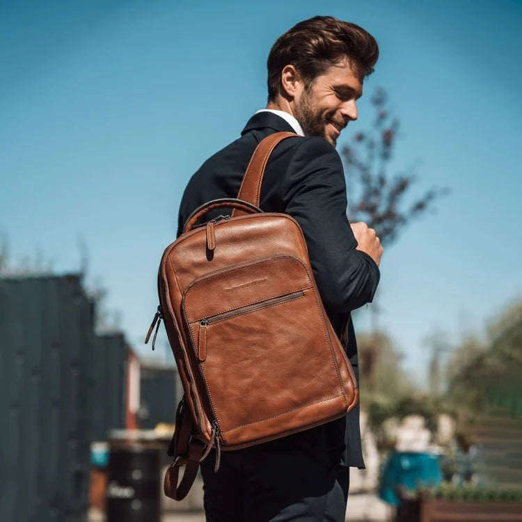 Leather Backpack - The Chesterfield Brand Tokyo Cognac