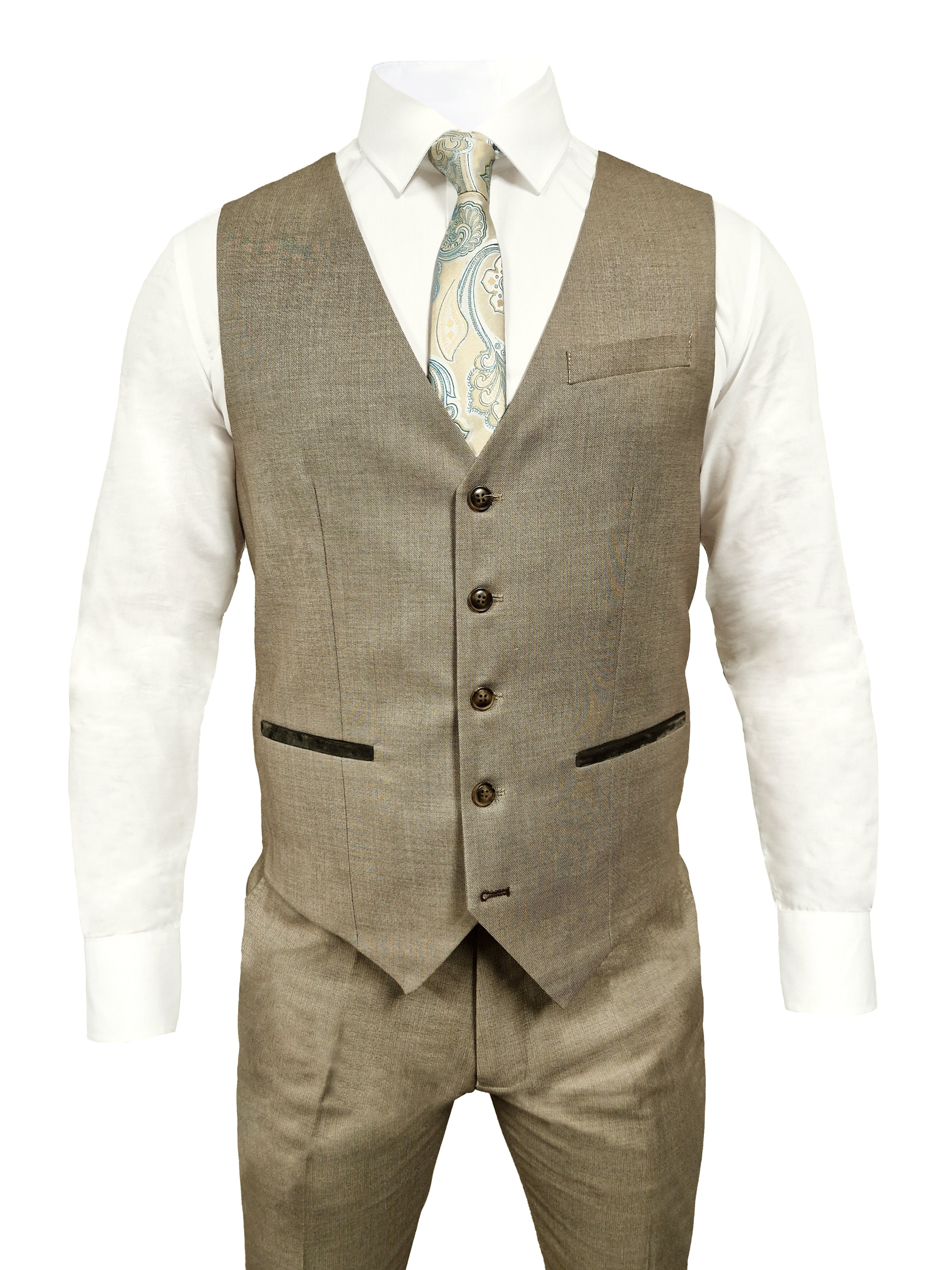 TAVERNY Major - Three-piece Men's Suit Beige
