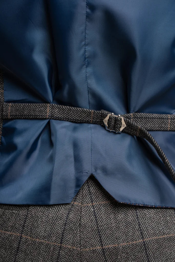 Peaky Blinders Grey Navy Suit, 3-Piece Set, Blazer, Waistcoat, and Trousers