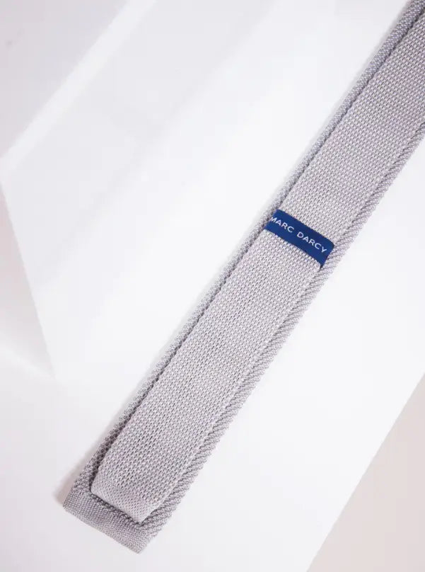 Tie Silver Grey knitted | Marc Darcy