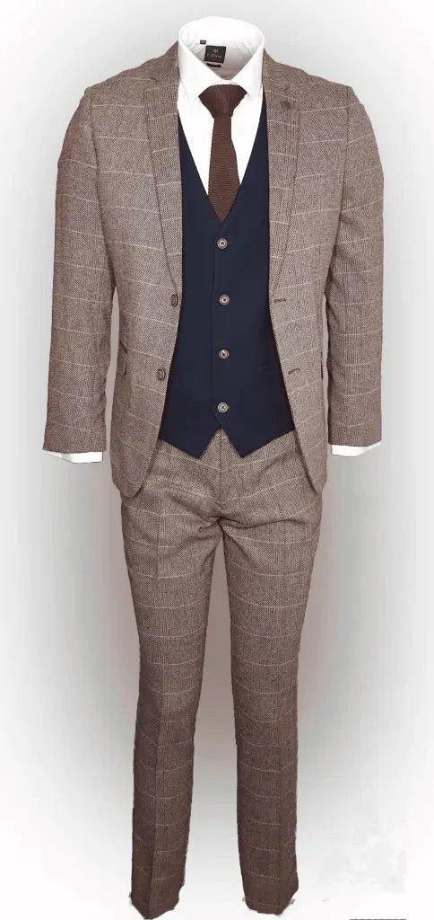 3-Piece Suit Mix and Match, Brown/Black Classic
