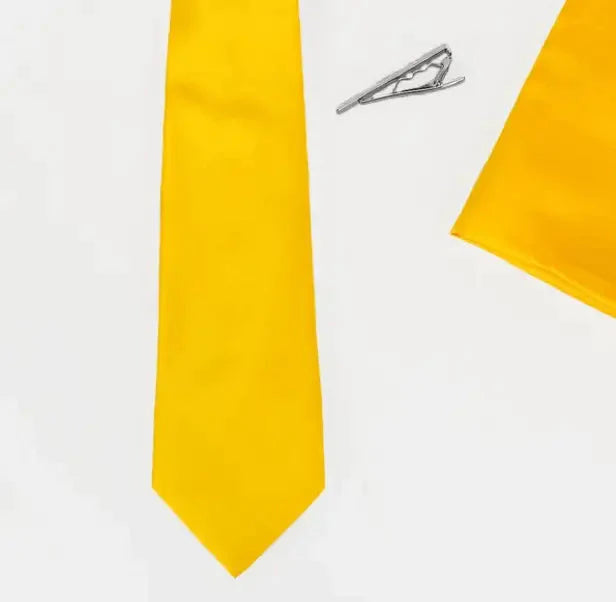 Cavani stropdas geel hankie stropdas & clip - stropdas