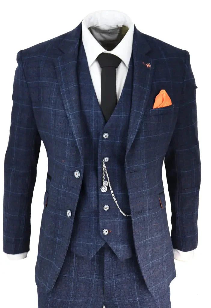 Three-Piece Tweed Suit Cody Blue