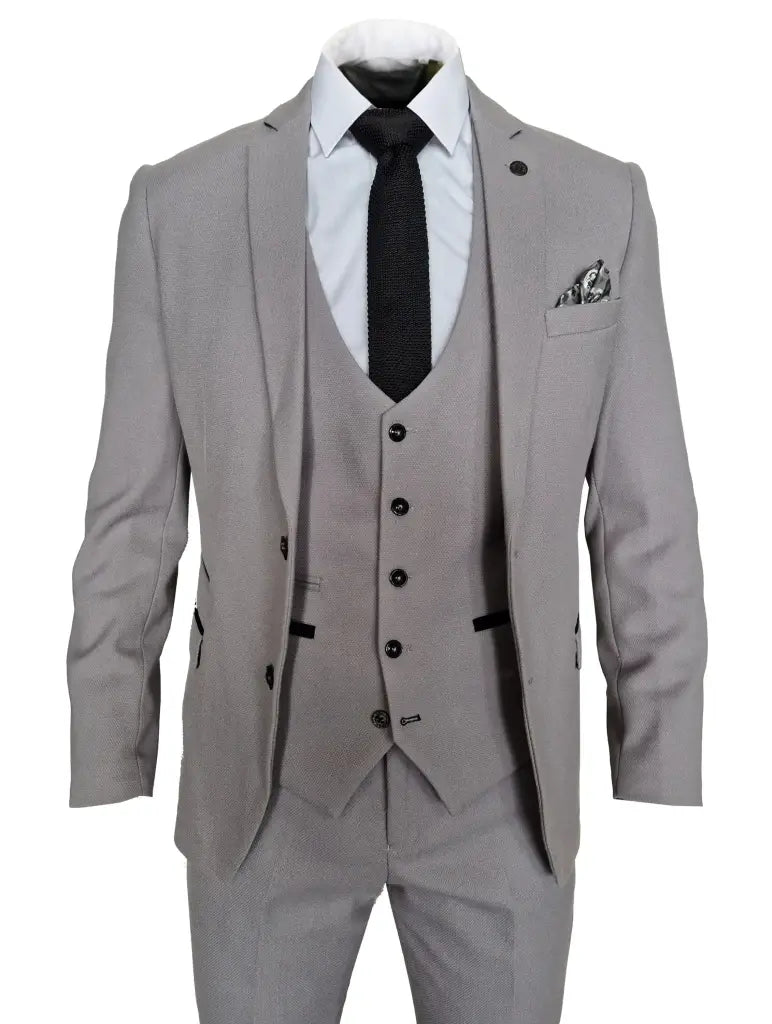 Grijs 3-delig pak - Marc Darcy Edwin Silver suit - pakken