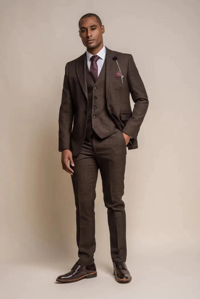 Men's Suit Dark Brown - Cavani Caridi