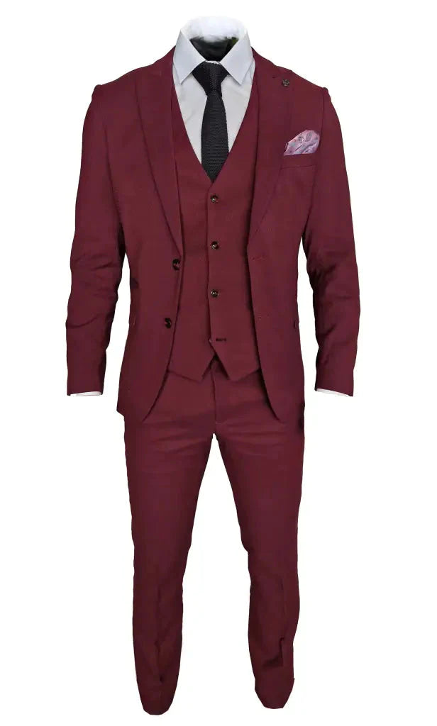 Men's Suit MAX Wine Red 3-Piece