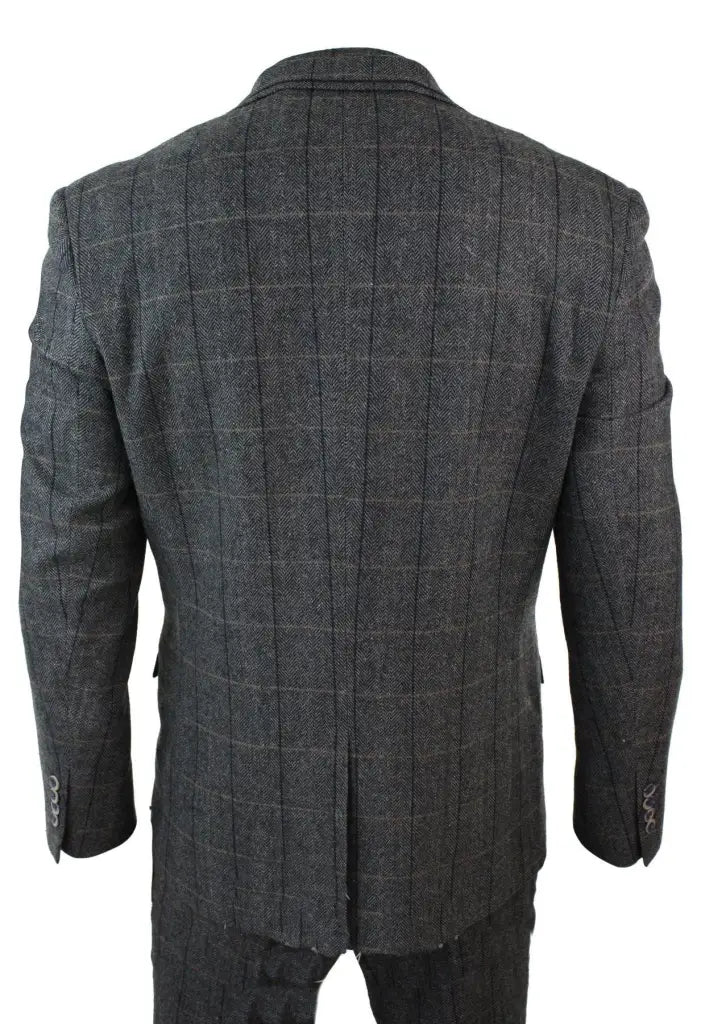 Peaky Blinders Grey Navy Suit 3-Delig pak Blazer Gilet en