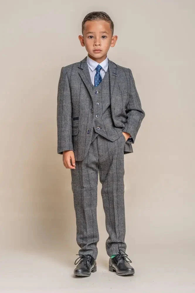 Peaky blinders kinderpak - Grey navy - 1 jaar - kinder pak
