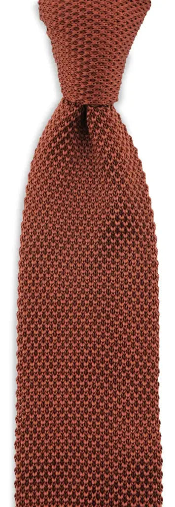 Stropdas Sir Redman roestbruin knitted tie - stropdas