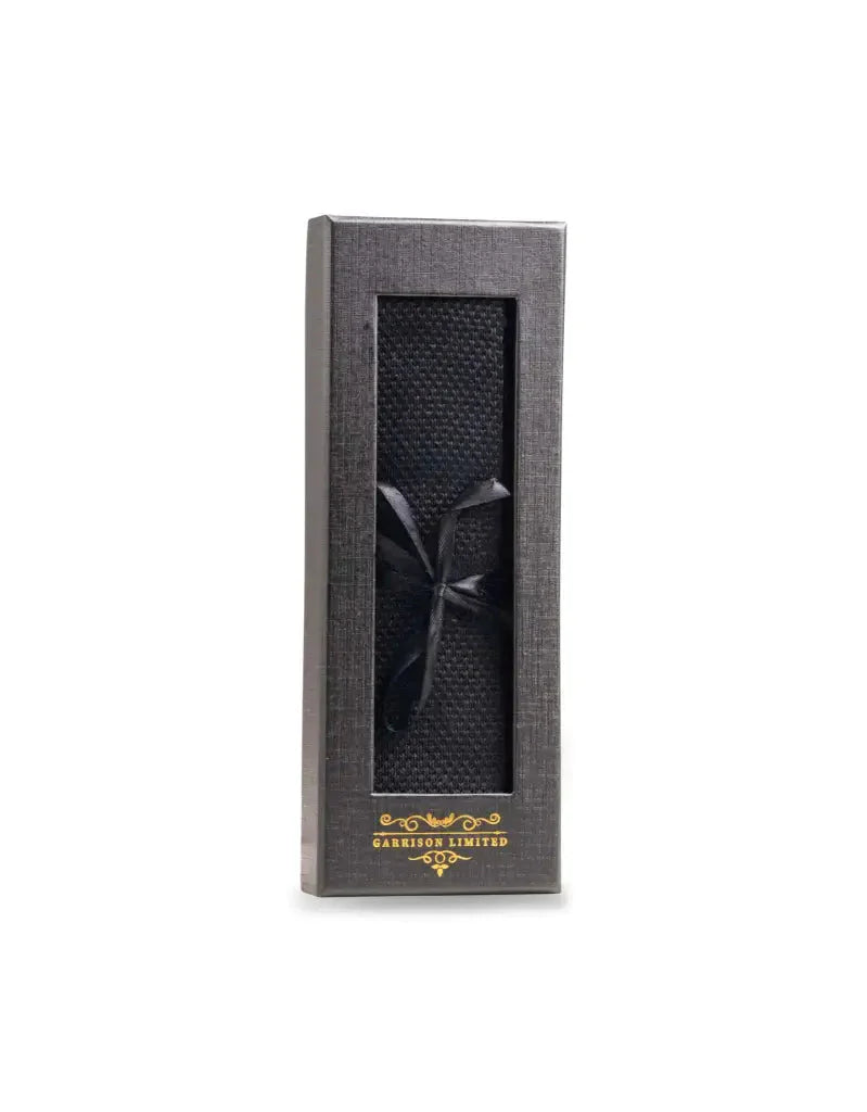 Stropdas zwart gebreid - Garrison Limited Black - stropdas